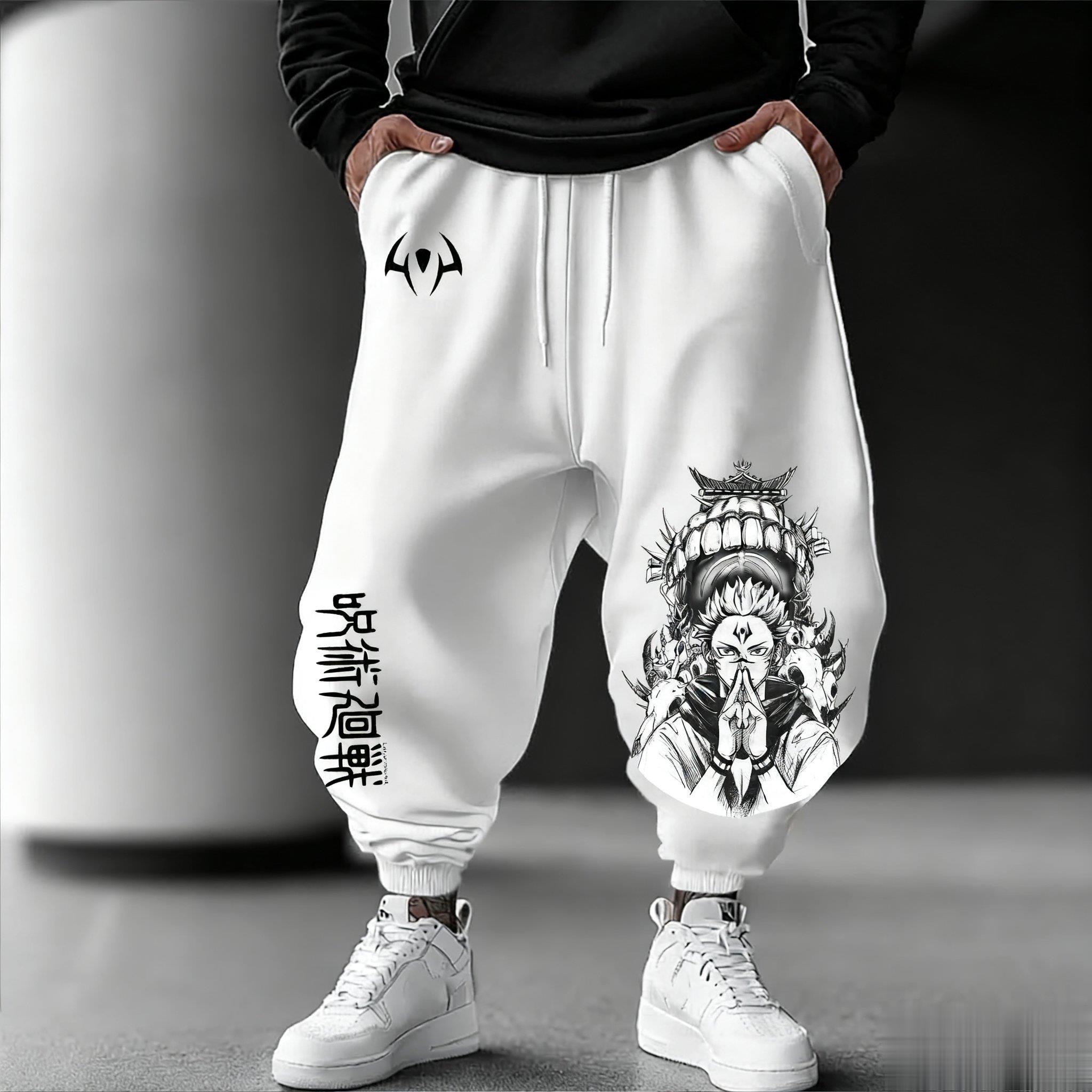 Street Fashion In Japan - Jujutsu Kaisen Erkekler koşu pantolonları Gevşek