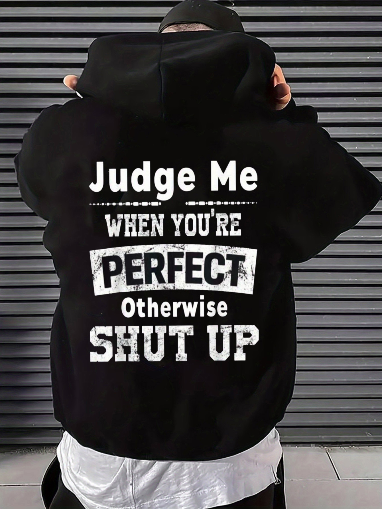 Street Fashion Quotes - Erkek Kapüşonlu Sweatshirt, İlgi Çekici Yazıt