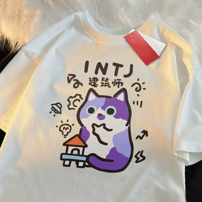 Street Fashion Japan 2025 - ZAZOMDE Ebeveyn Çocuk T-Shirt Eğlenceli Kedi