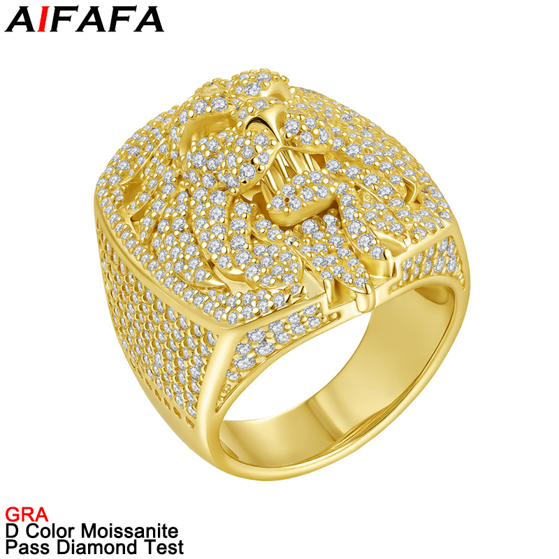 Street Fashion Rings - D Renk Tam Mozanit Pırlanta Yüzükler