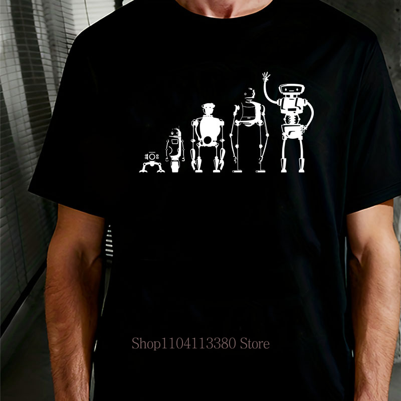 Street Fashion Evolution - Robot Evolution Grafik Baskı T-shirt Erkekler