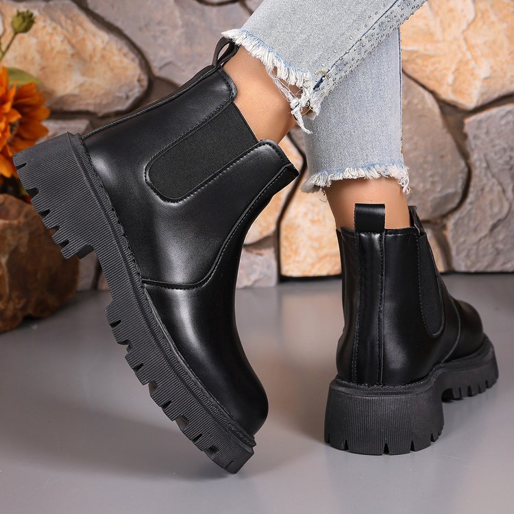Street Fashion Winter 2025 - Kadın Ayakkabıları 2025 Klasik Kalın Tabanlı