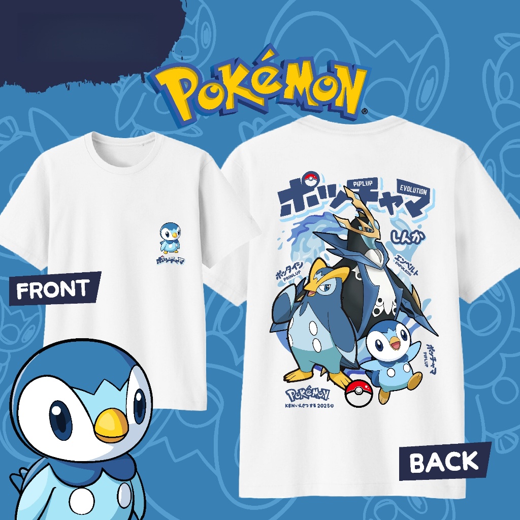 Street Fashion In Japan - Anime Pokémon Piplup Evolution Baskılı Pamuklu