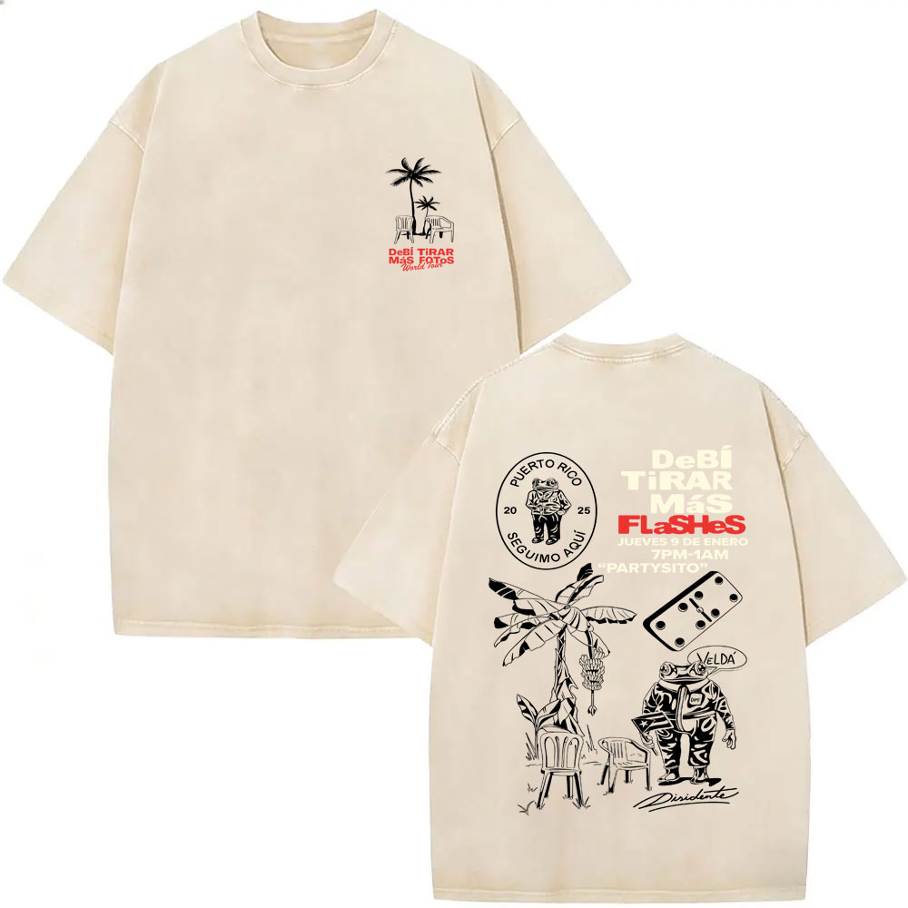 Foto Street Fashion - Yıkanmış Vintage Rapçi Bad Bunny T-shirt