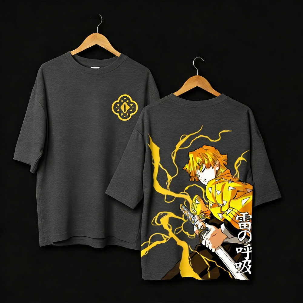 Street Fashion In Japan - Artı Boyutu Demon Slayer Anime Baskılı