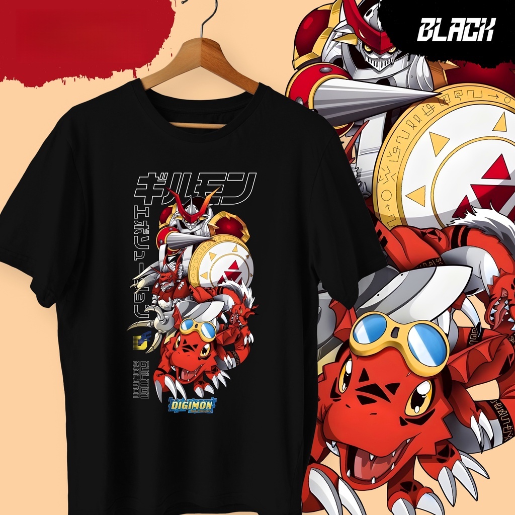 Street Fashion Evolution - Anime Digimon Guilmon Evolution Baskılı Pamuklu
