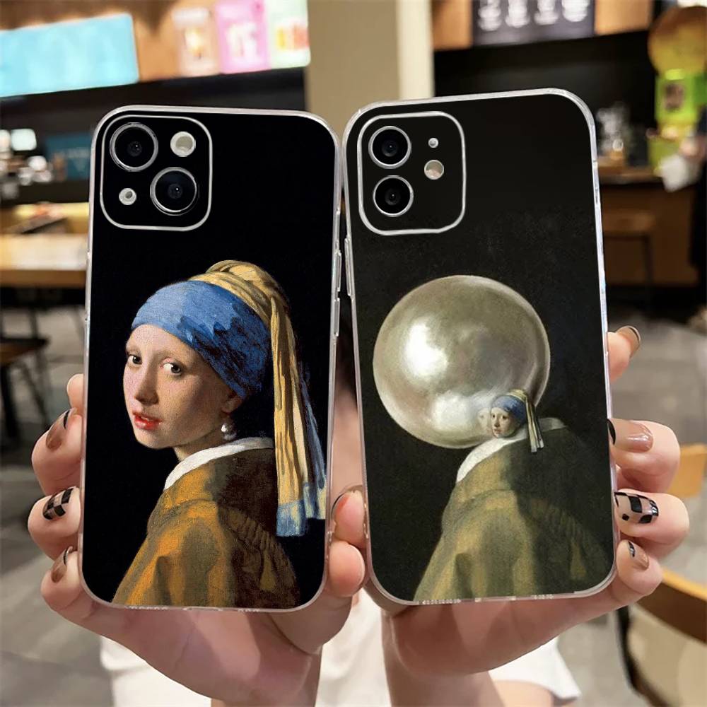 Street Fashion Store - İnci Küpeli Kız Absürd Versiyon Telefon