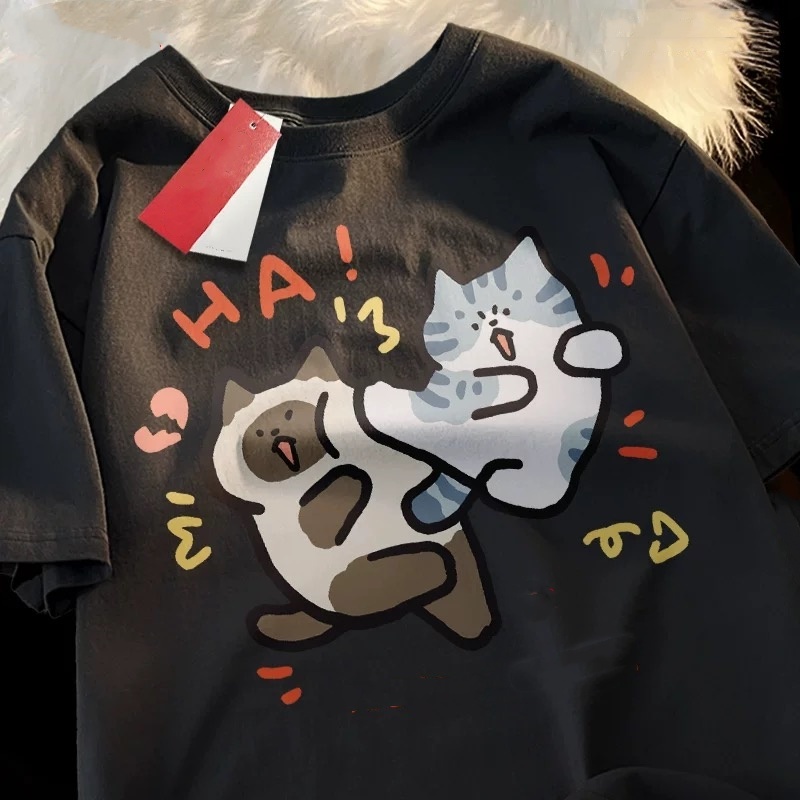 ZAZOMDE 2025 Komik Kedi Baskı  - Street Fashion Japan 2025 incelemesi ve fiyatı