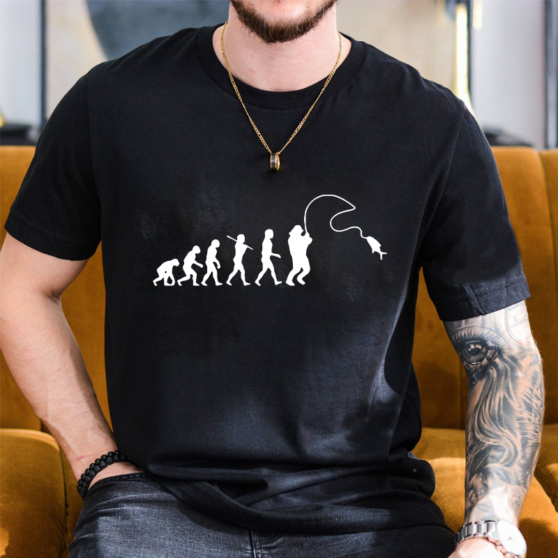 Balıkçılık Evrim baskılı tişör - Street Fashion Evolution incelemesi ve fiyatı